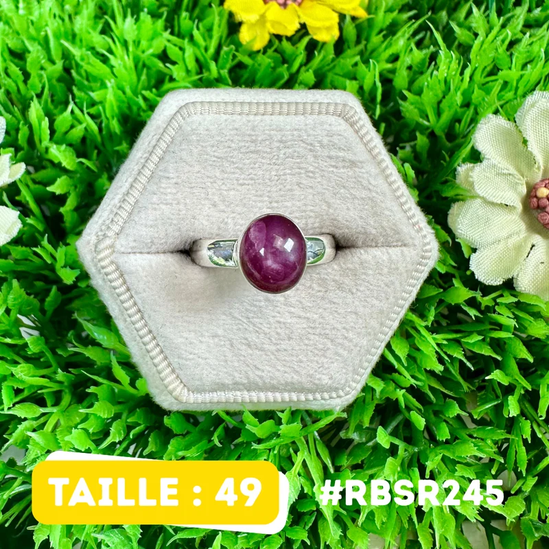 Anillo de rubí estrella en plata de ley 925 #RBSR245