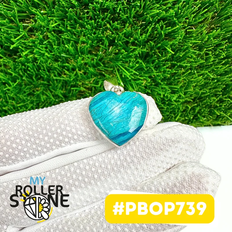Colgante de ópalo azul de Perú, plata de ley 925 #PBOP739