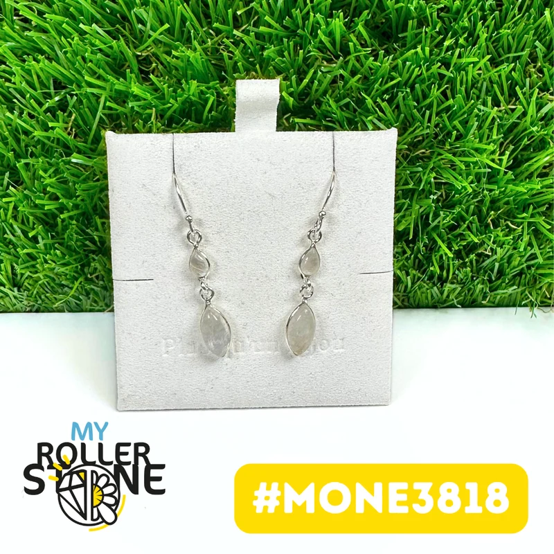 Pendientes de piedra lunar arcoíris #MONE3818