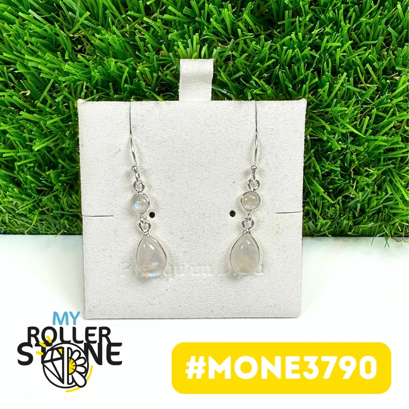 Pendientes de piedra lunar arcoíris #MONE3790