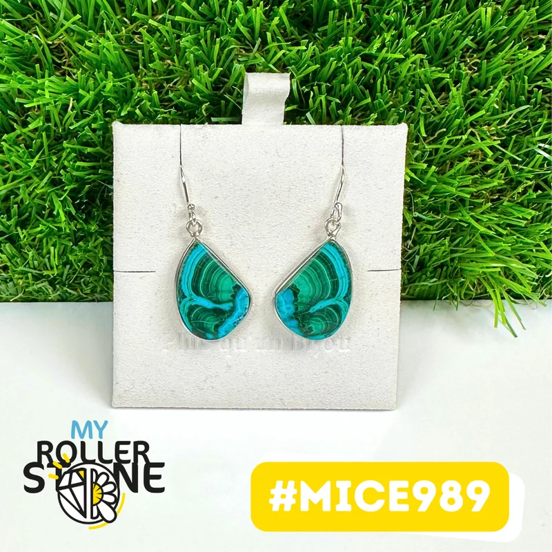 Pendientes de malaquita y crisocola #MICE989