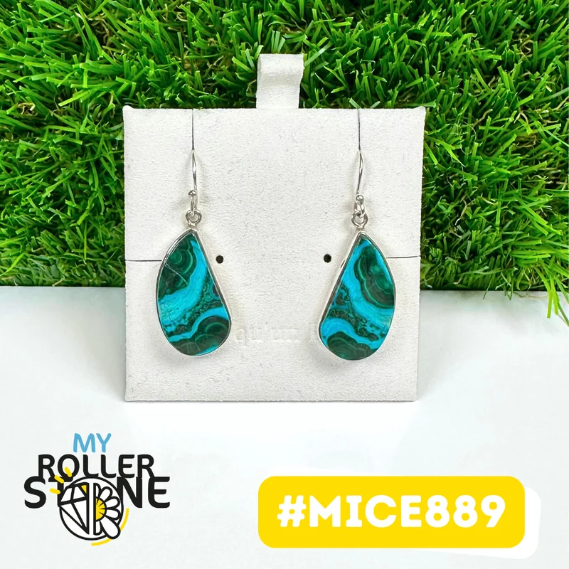 Pendientes de malaquita y crisocola #MICE889