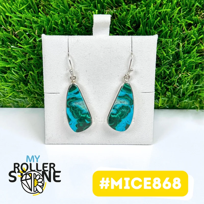 Pendientes de malaquita y crisocola #MICE868