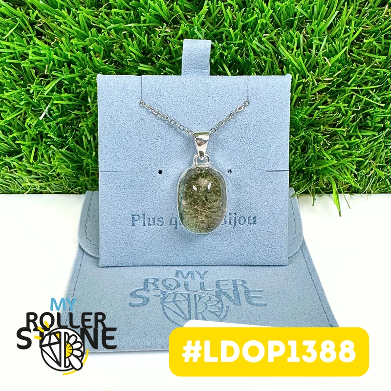 Colgante de lodolita, plata de ley 925 #LDOP1388
