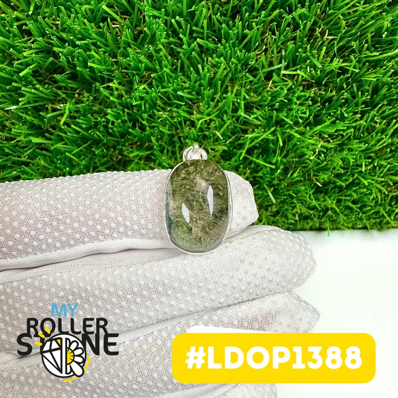 Colgante de lodolita, plata de ley 925 #LDOP1388