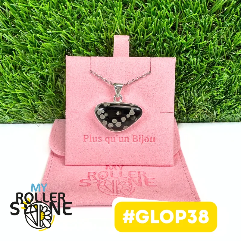 Colgante de obsidiana galáctica en plata de ley 925 #GLOP38