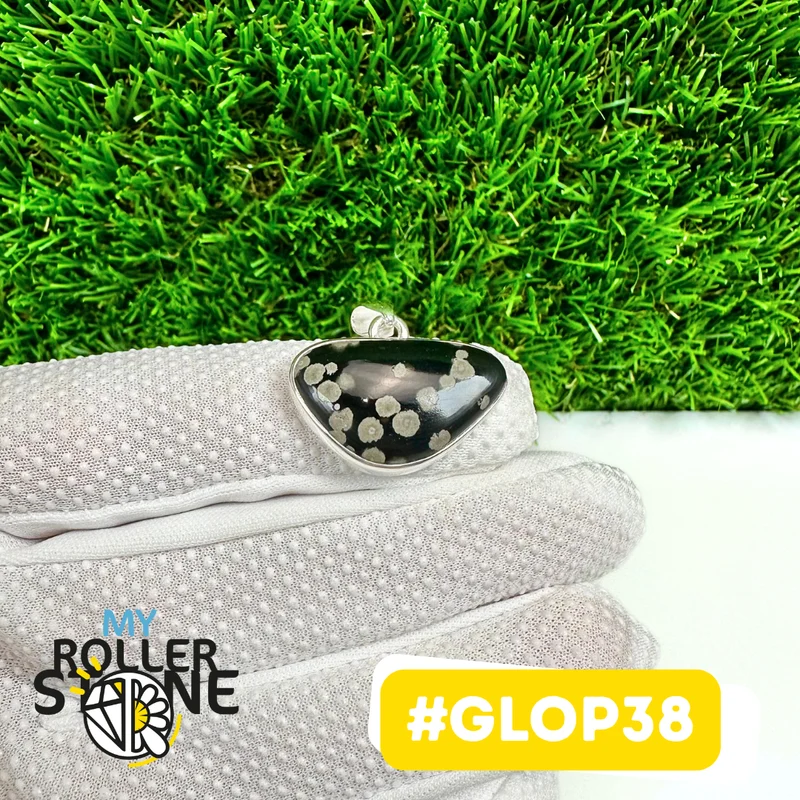 Colgante de obsidiana galáctica en plata de ley 925 #GLOP38