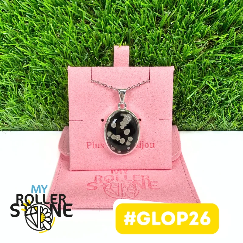 Colgante de obsidiana galáctica en plata de ley 925 #GLOP26