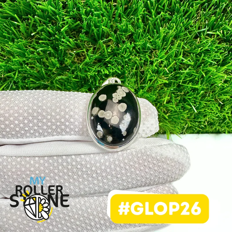 Colgante de obsidiana galáctica en plata de ley 925 #GLOP26