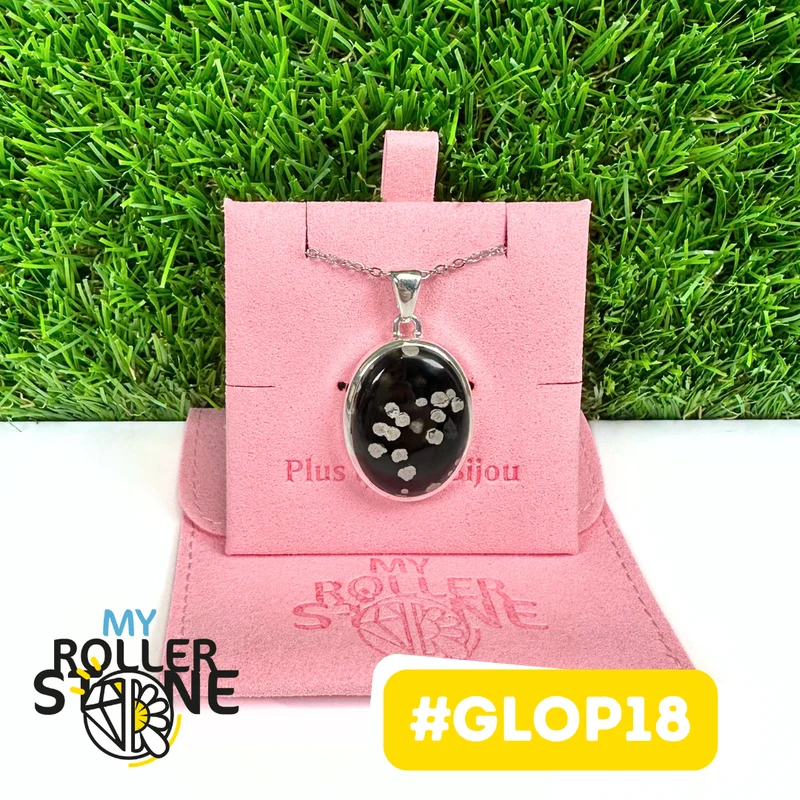 Colgante de obsidiana galáctica en plata de ley 925 #GLOP18