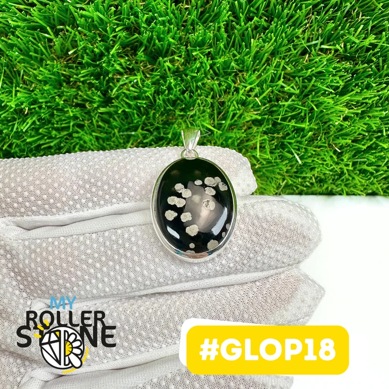 Colgante de obsidiana galáctica en plata de ley 925 #GLOP18