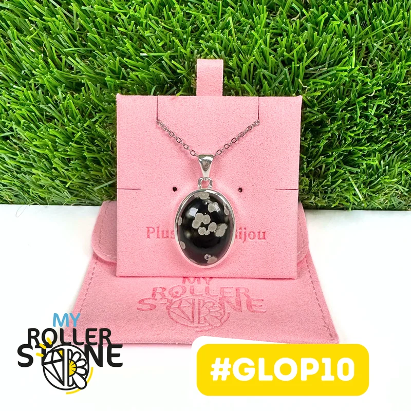 Colgante de obsidiana galáctica en plata de ley 925 #GLOP10