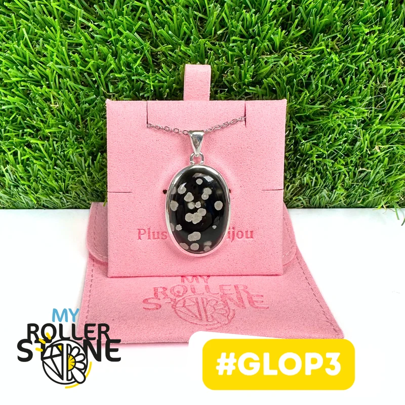 Colgante de obsidiana galáctica en plata de ley 925 #GLOP3