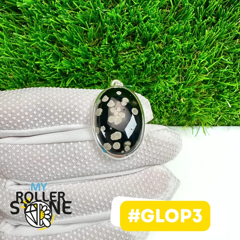 Colgante de obsidiana galáctica en plata de ley 925 #GLOP3