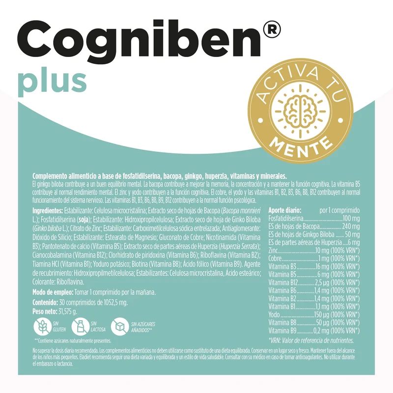 Cogniben Plus 30 Comprimidos | Eladiet