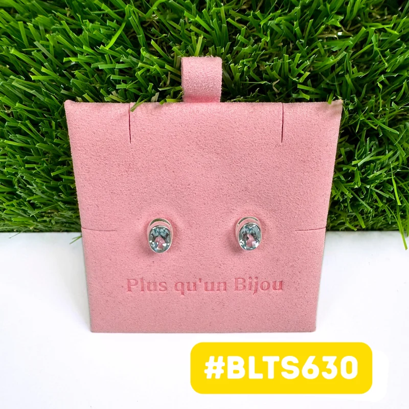 Pendientes de plata de ley 925 con topacio azul #BLTS630