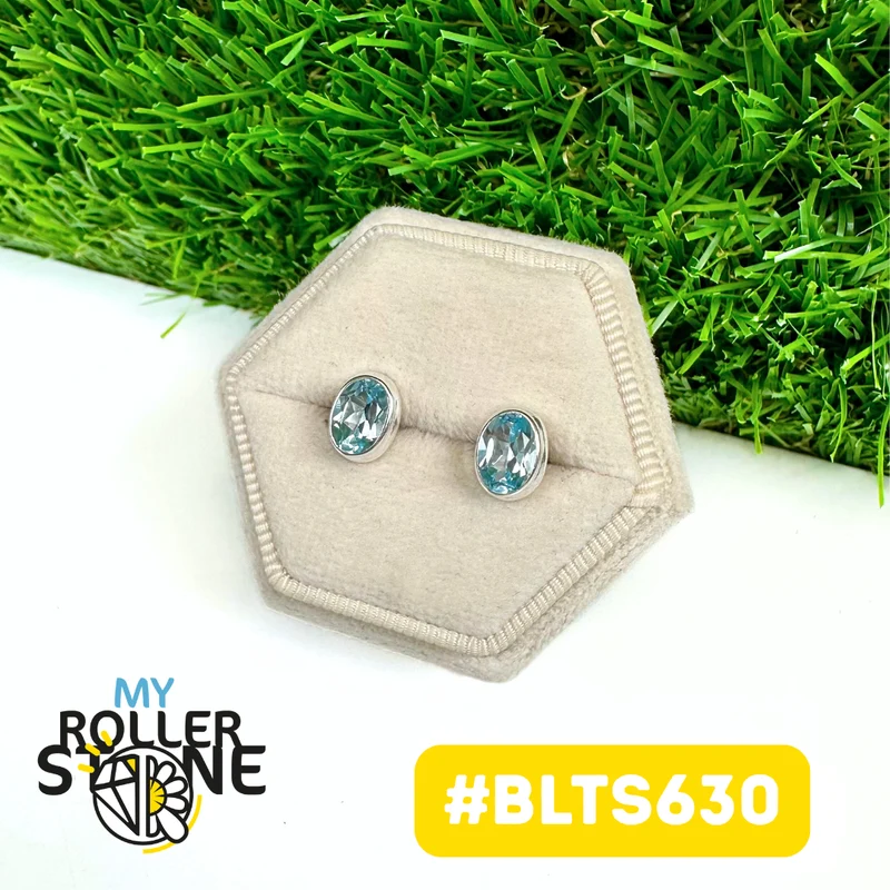 Pendientes de plata de ley 925 con topacio azul #BLTS630