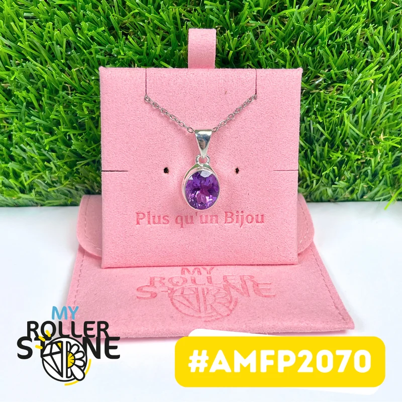 Colgante de amatista facetada en plata de ley 925 #AMFP2070