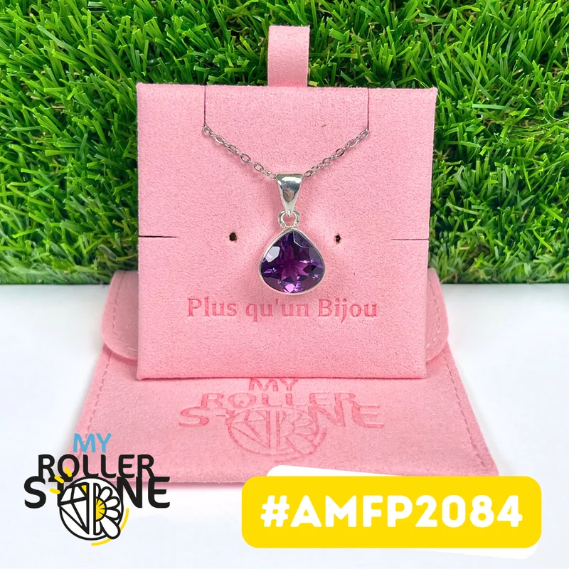 Colgante de amatista facetada en plata de ley 925 #AMFP2084