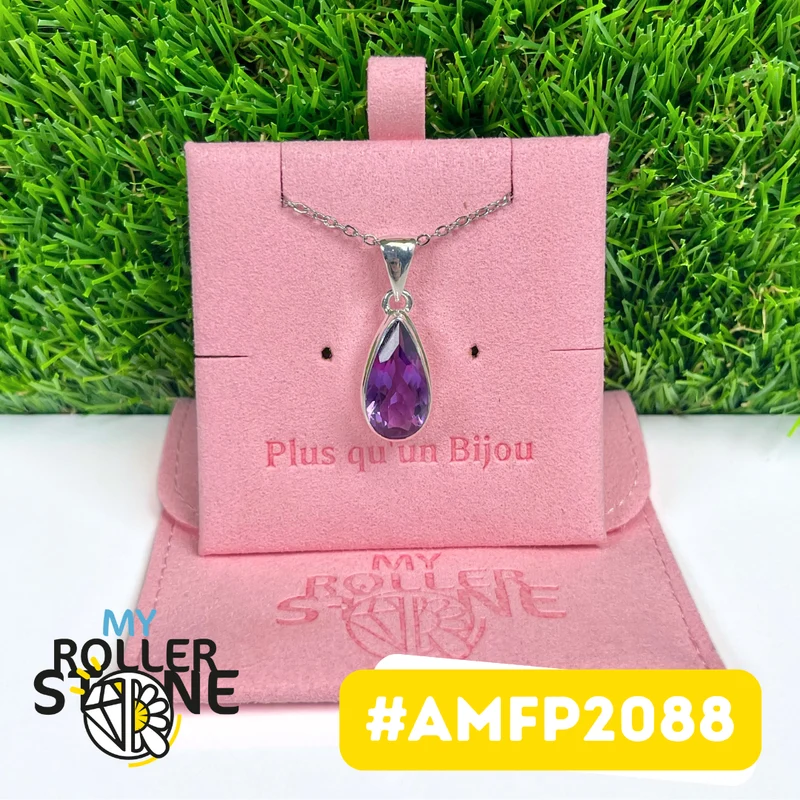 Colgante de amatista facetada en plata de ley 925 #AMFP2088