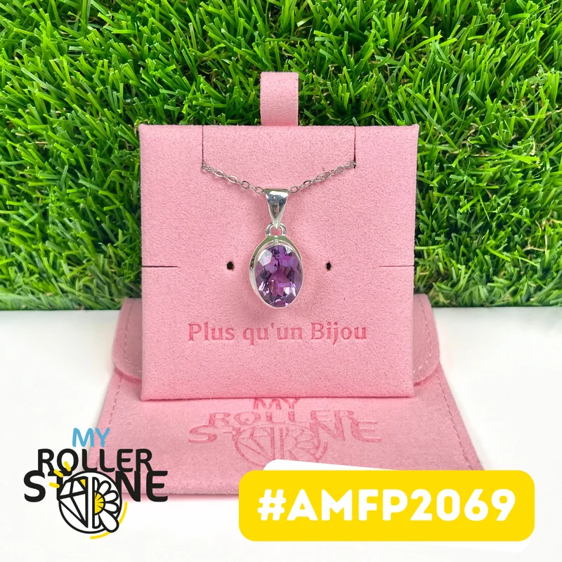 Colgante de amatista facetada en plata de ley 925 #AMFP2069