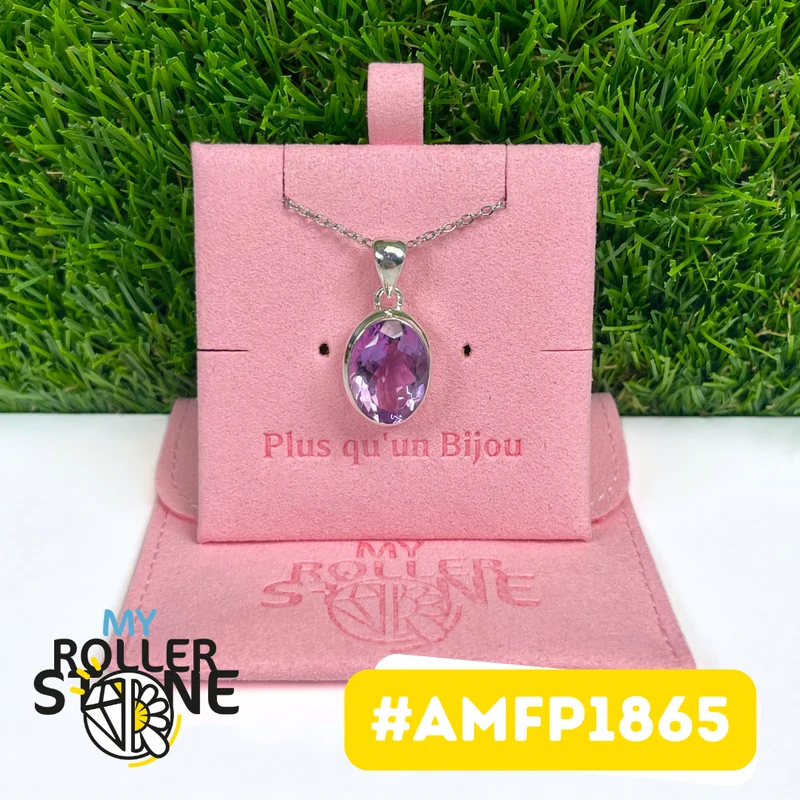 Colgante de amatista facetada en plata de ley 925 #AMFP1865