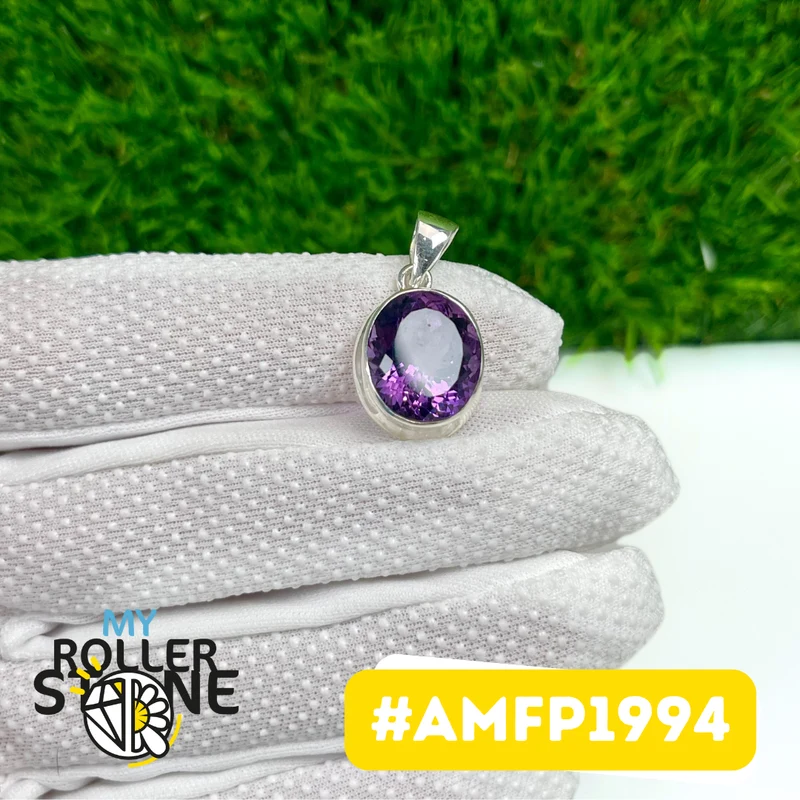 Colgante de amatista facetada en plata de ley 925 #AMFP1994