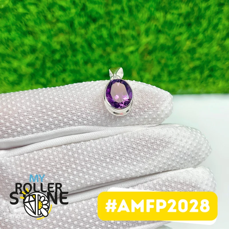 Colgante de amatista facetada en plata de ley 925 #AMFP2028