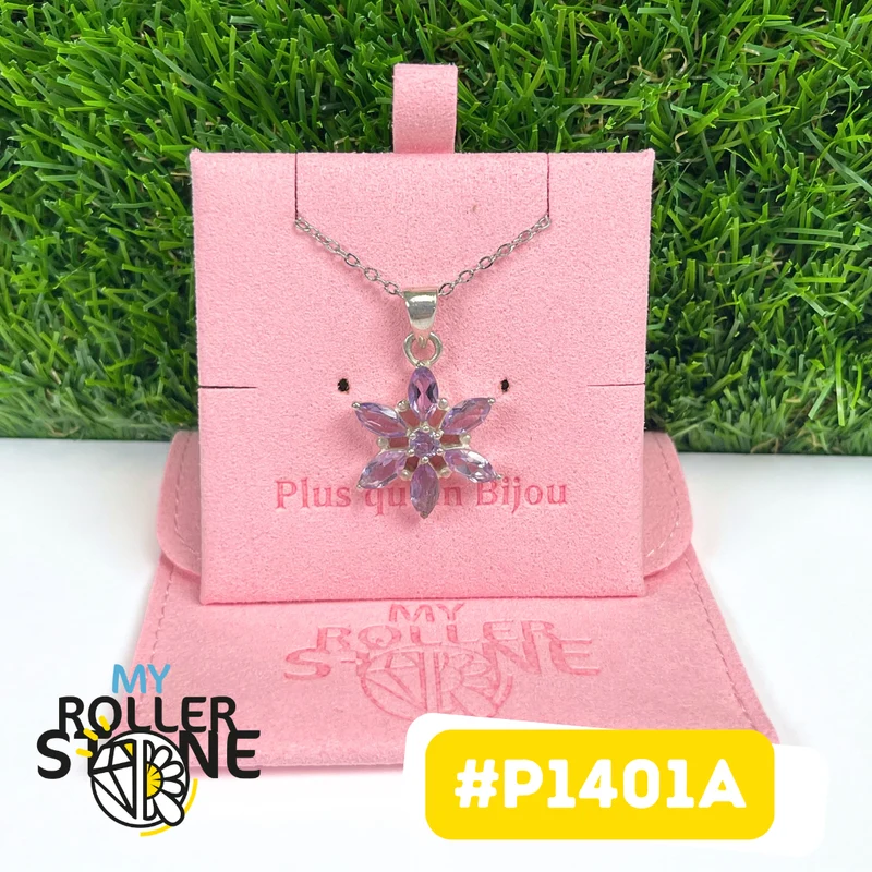 Colgante de amatista en plata de ley 925 #P1401A