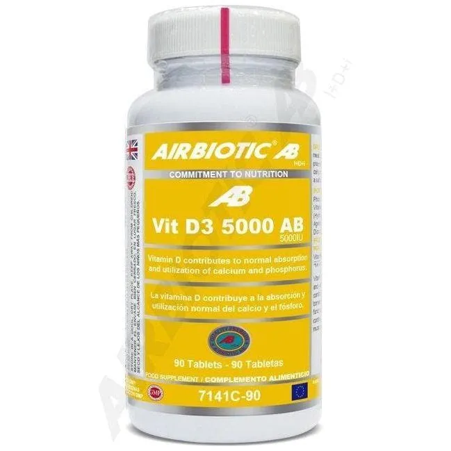 Vitamina D3 5000 UI 90 Tabletas | Airbiotic AB