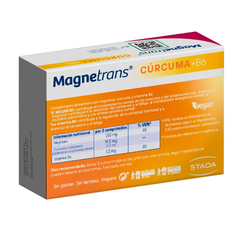 Magnetrans Cúrcuma 355 Mg Magnesio + Vitamina B6, 60 Caps