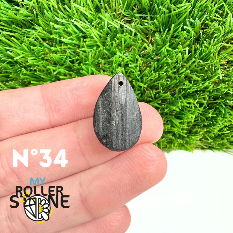 Colgante de turmalina negra 5A Pierce
