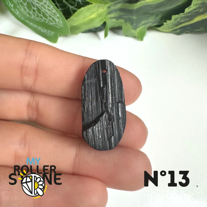 Colgante de turmalina negra 5A Pierce