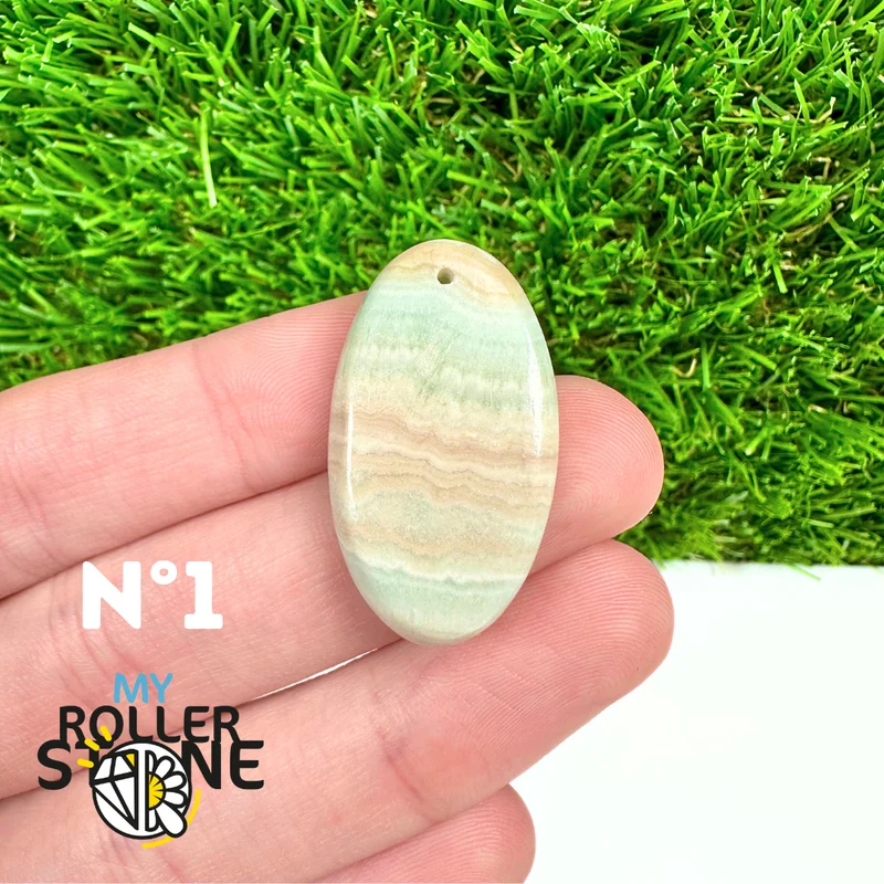 Colgante perforado de calcita cámbrica azul 5A