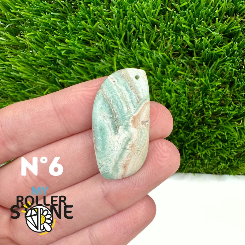 Colgante perforado de calcita cámbrica azul 5A