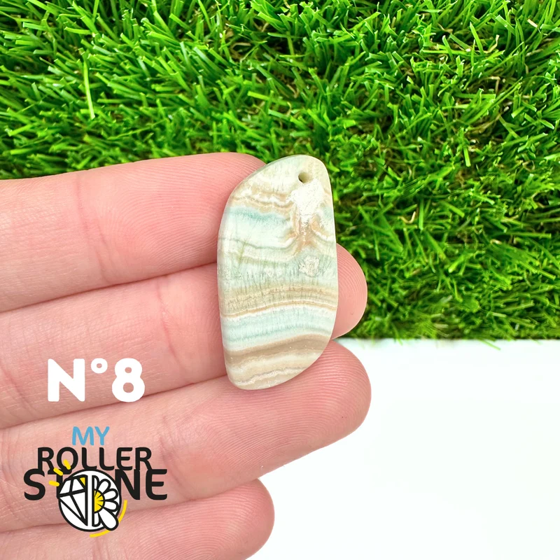 Colgante perforado de calcita cámbrica azul 5A