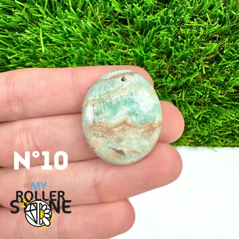 Colgante perforado de calcita cámbrica azul 5A