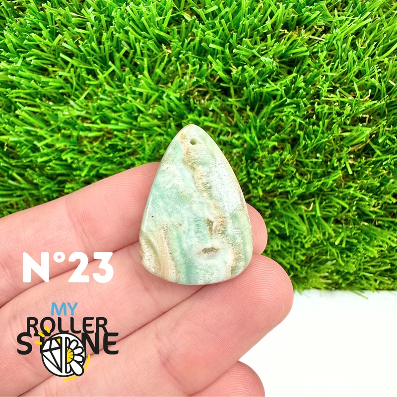 Colgante perforado de calcita cámbrica azul 5A