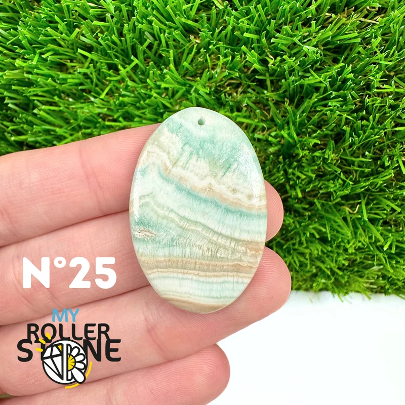 Colgante perforado de calcita cámbrica azul 5A