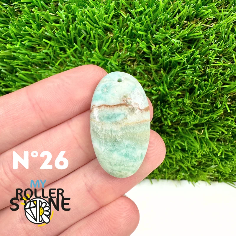 Colgante perforado de calcita cámbrica azul 5A