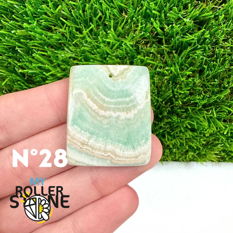 Colgante perforado de calcita cámbrica azul 5A