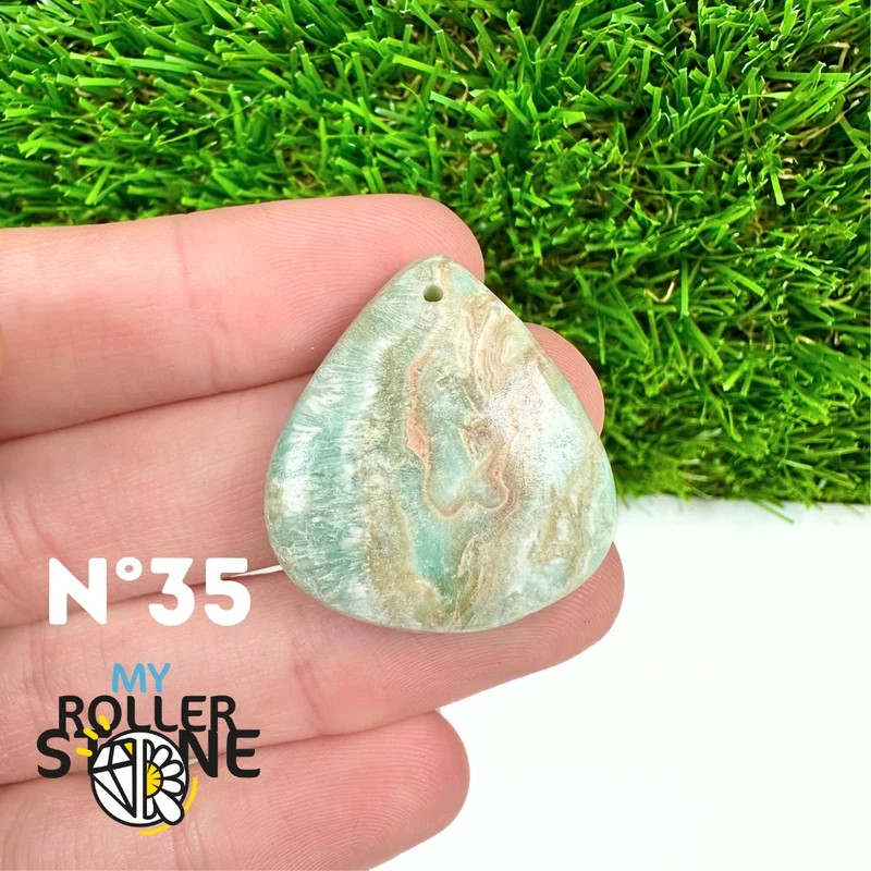 Colgante perforado de calcita cámbrica azul 5A