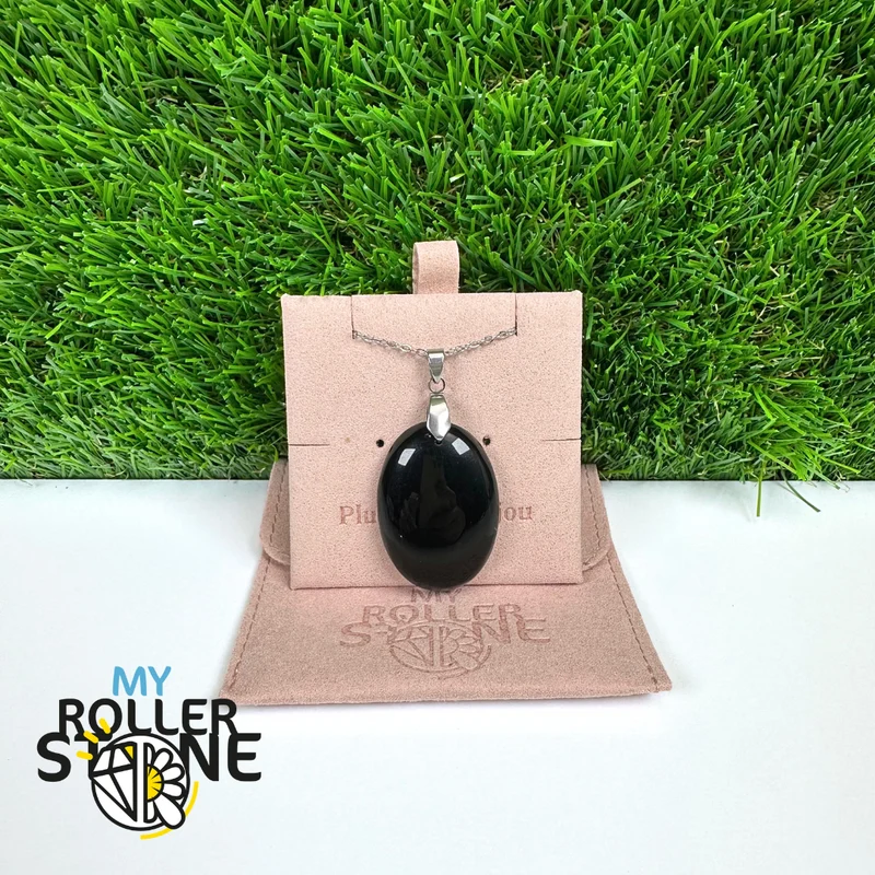 Colgante perforado de obsidiana negra 5A