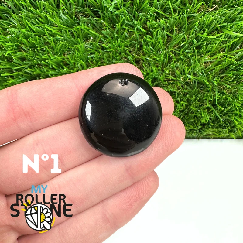 Colgante perforado de obsidiana negra 5A