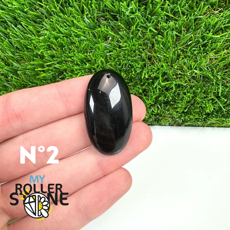 Colgante perforado de obsidiana negra 5A