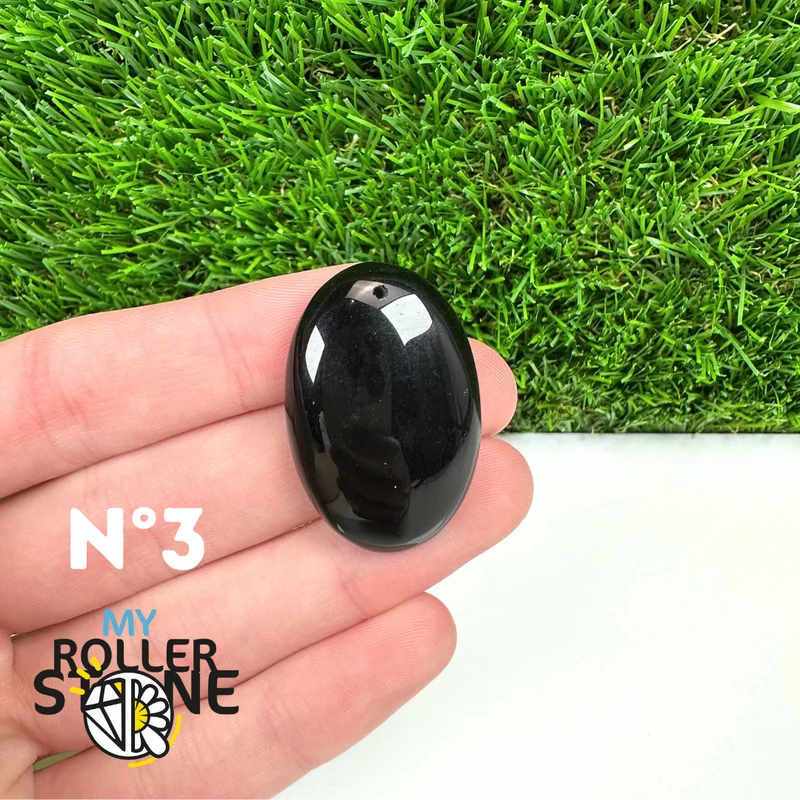 Colgante perforado de obsidiana negra 5A