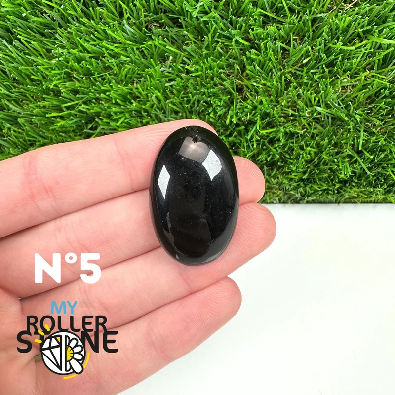 Colgante perforado de obsidiana negra 5A