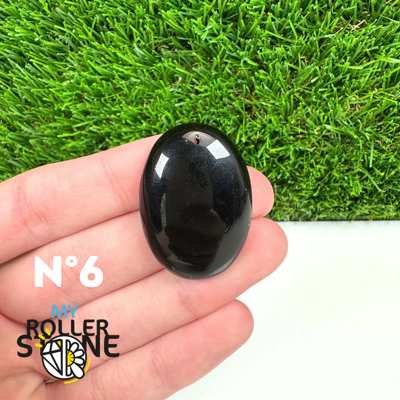 Colgante perforado de obsidiana negra 5A