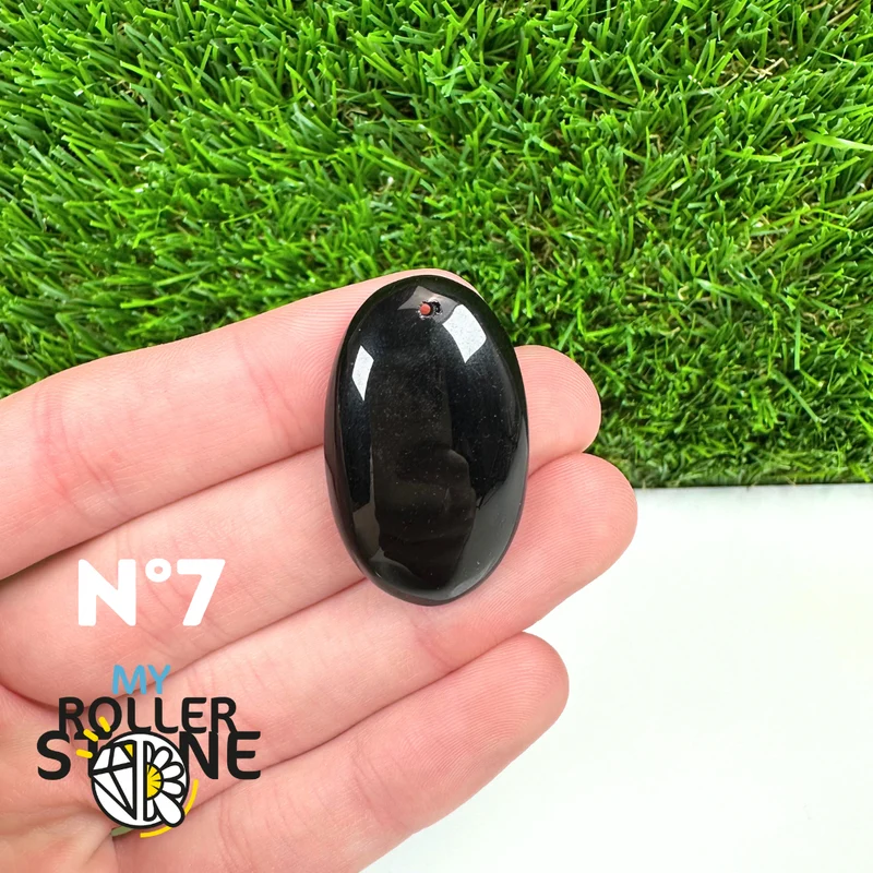 Colgante perforado de obsidiana negra 5A