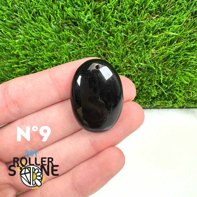 Colgante perforado de obsidiana negra 5A